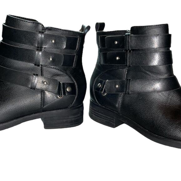 Dolce Vita DV Black Moto Leather Ankle Strap Boots size 7.5 - Picture 3 of 13